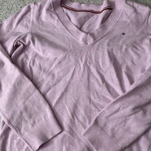 Tommy Hilfiger Pink V-Neck Sweater